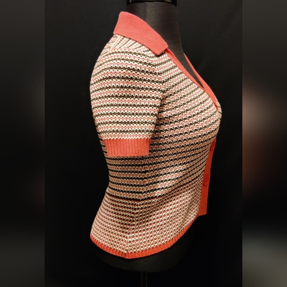 Bnwot (M) Izod like warmer weather textured sweater w/vibrant colors & buttons - Picture 7 of 8